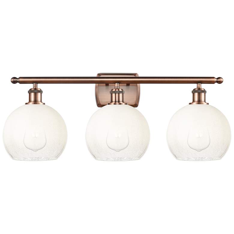 Image 1 Brookhaven Globe 11"H 3-Light Antique Copper Vanity Light w/ Opal Shade