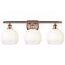 1_Brookhaven Globe 11"H 3-Light Antique Copper Vanity Light w/ Opal Shade