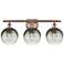 Brookhaven Globe 11"H 3-Light Antique Copper Vanity Light w/ Slate Shade