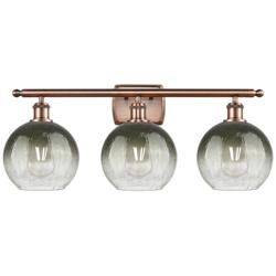 Brookhaven Globe 11"H 3-Light Antique Copper Vanity Light w/ Slate Shade