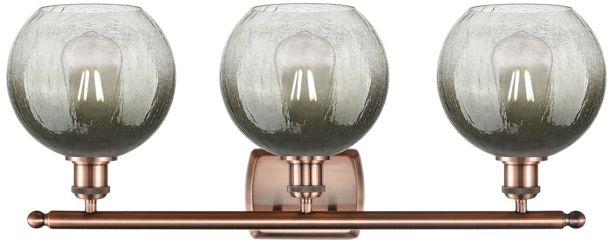 Image 2 Brookhaven Globe 11"H 3-Light Antique Copper Vanity Light w/ Slate Shade more views