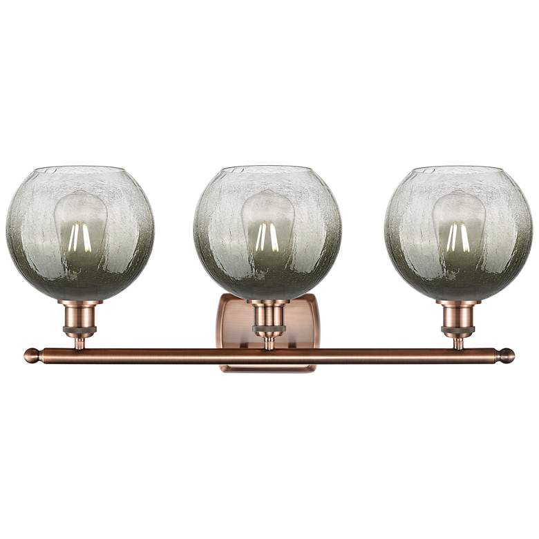 Image 2 Brookhaven Globe 11"H 3-Light Antique Copper Vanity Light w/ Slate Shade more views