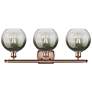 2_Brookhaven Globe 11"H 3-Light Antique Copper Vanity Light w/ Slate Shade more views