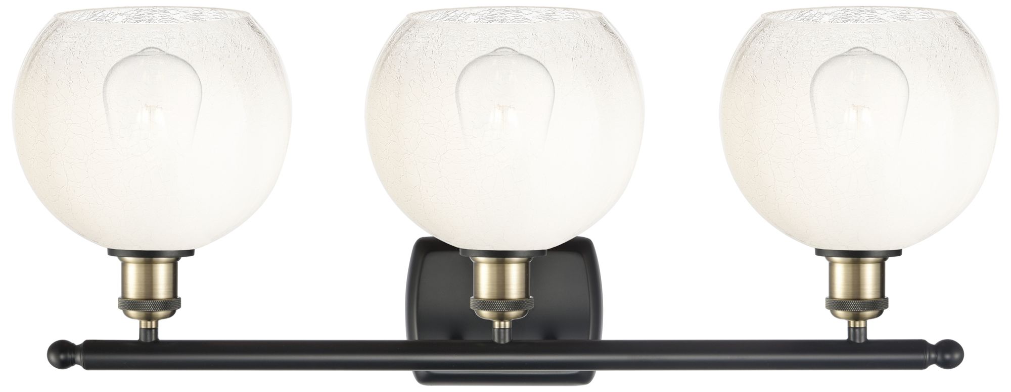 Image 2 Brookhaven Globe 11"H 3-Light Black Brass Bath Vanity Light w/ Opal Shade more views