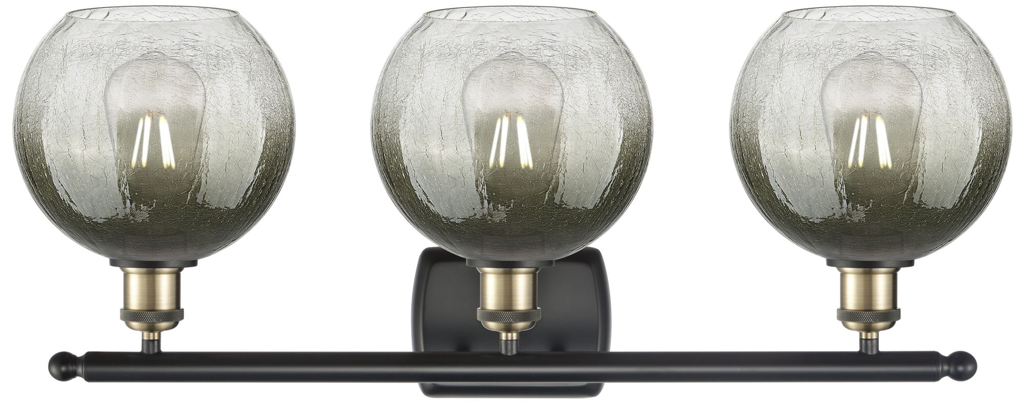 Image 2 Brookhaven Globe 11"H 3-Light Black Brass Bath Vanity Light w/ Slate Shade more views