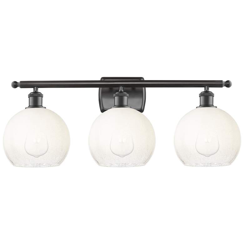 Image 1 Brookhaven Globe 11"H 3-Light Bronze Bath Vanity Light w/ Opal Shade