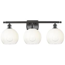 Brookhaven Globe 11"H 3-Light Bronze Bath Vanity Light w/ Opal Shade