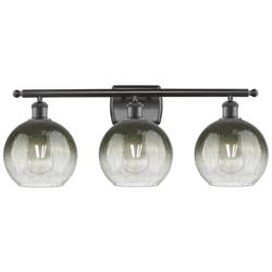 Brookhaven Globe 11"H 3-Light Bronze Bath Vanity Light w/ Slate Shade