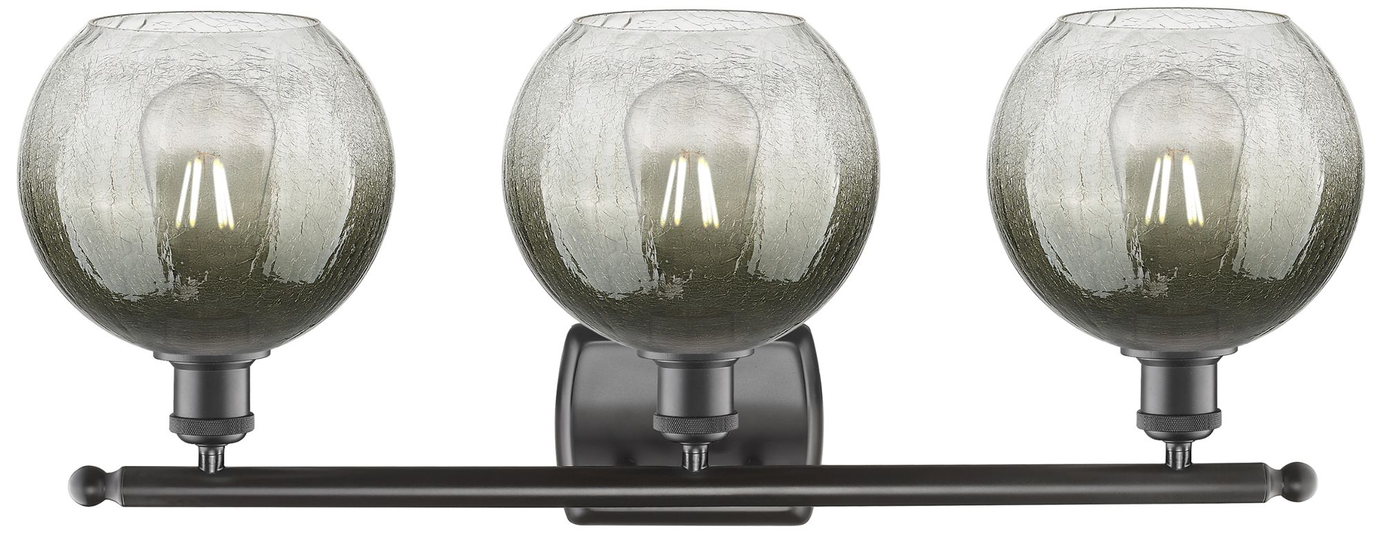 Image 2 Brookhaven Globe 11"H 3-Light Bronze Bath Vanity Light w/ Slate Shade more views
