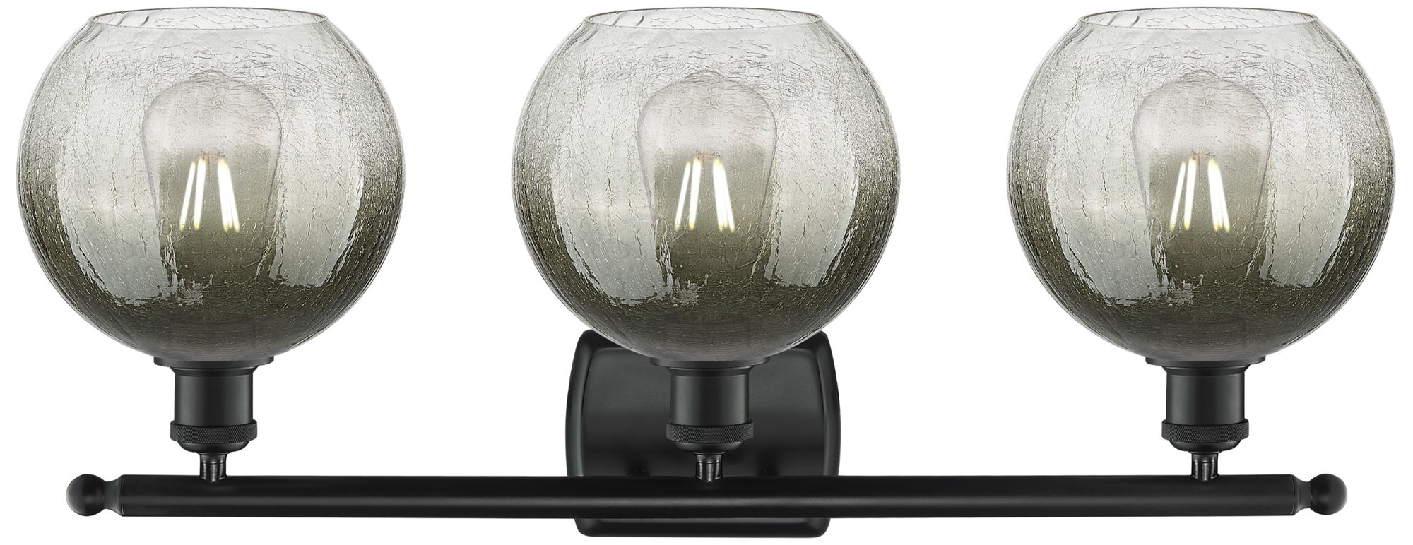 Image 2 Brookhaven Globe 11"H 3-Light Matte Black Bath Vanity Light w/ Slate Shade more views