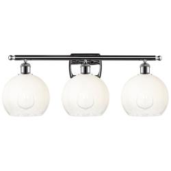 Brookhaven Globe 11"H 3-Light Polished Chrome Vanity Light w/ Opal Shade