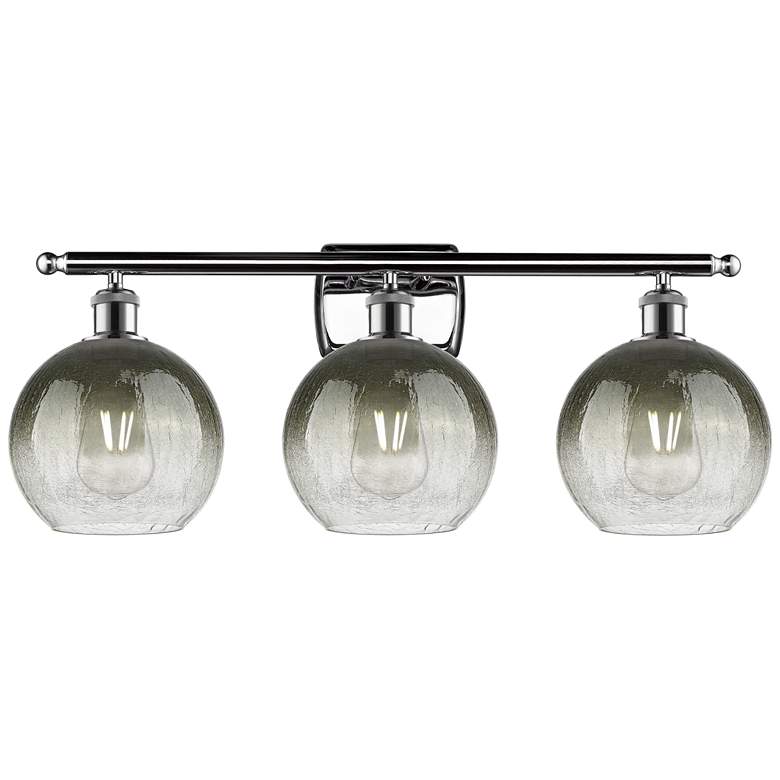 Image 1 Brookhaven Globe 11"H 3-Light Polished Chrome Vanity Light w/ Slate Shade