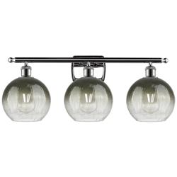 Brookhaven Globe 11"H 3-Light Polished Chrome Vanity Light w/ Slate Shade