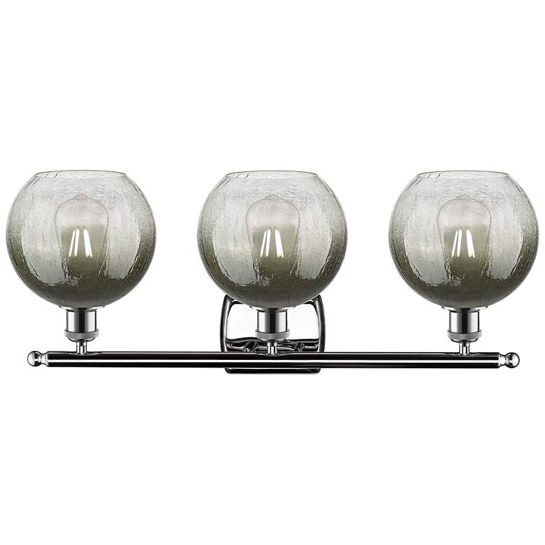 Image 2 Brookhaven Globe 11"H 3-Light Polished Chrome Vanity Light w/ Slate Shade more views
