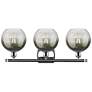 2_Brookhaven Globe 11"H 3-Light Polished Chrome Vanity Light w/ Slate Shade more views