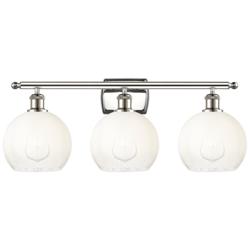 Brookhaven Globe 11"H 3-Light Polished Nickel Vanity Light w/ Opal Shade