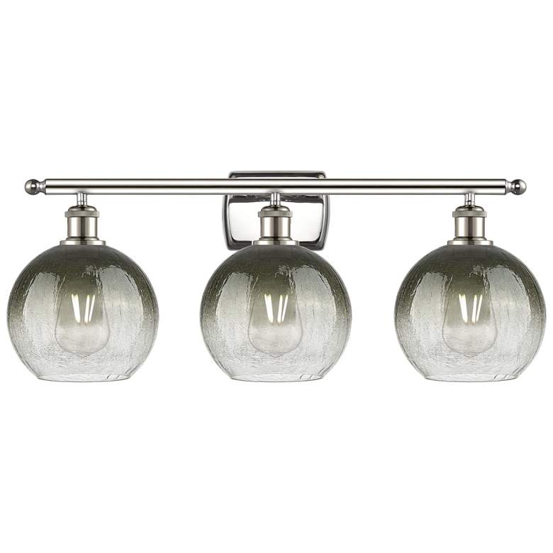 Image 1 Brookhaven Globe 11"H 3-Light Polished Nickel Vanity Light w/ Slate Shade