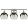 Brookhaven Globe 11"H 3-Light Polished Nickel Vanity Light w/ Slate Shade