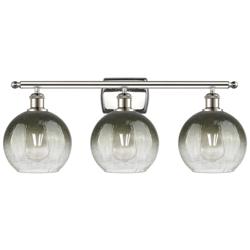 Brookhaven Globe 11"H 3-Light Polished Nickel Vanity Light w/ Slate Shade