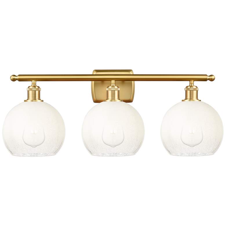 Image 1 Brookhaven Globe 11"H 3-Light Satin Gold Bath Vanity Light w/ Opal Shade