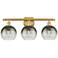 Brookhaven Globe 11"H 3-Light Satin Gold Bath Vanity Light w/ Slate Shade