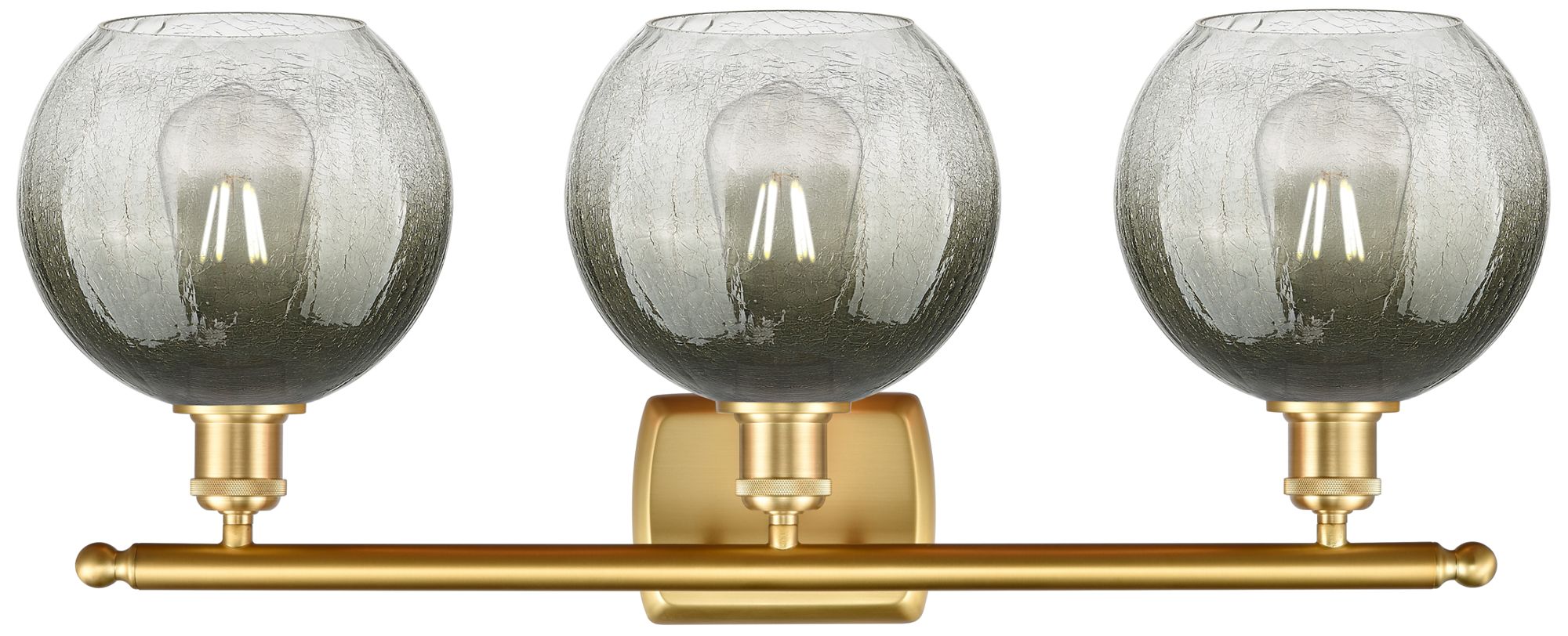 Image 2 Brookhaven Globe 11"H 3-Light Satin Gold Bath Vanity Light w/ Slate Shade more views