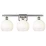 1_Brookhaven Globe 11"H 3-Light Satin Nickel Bath Vanity Light w/ Opal Shade