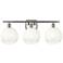 Brookhaven Globe 11"H 3-Light Satin Nickel Bath Vanity Light w/ Opal Shade