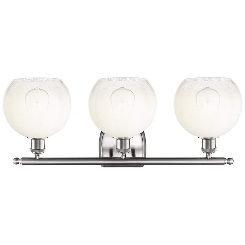 Image 2 Brookhaven Globe 11"H 3-Light Satin Nickel Bath Vanity Light w/ Opal Shade more views