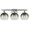Brookhaven Globe 11"H 3-Light Satin Nickel Bath Vanity Light w/ Slate Shade