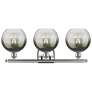 2_Brookhaven Globe 11"H 3-Light Satin Nickel Bath Vanity Light w/ Slate Shade more views