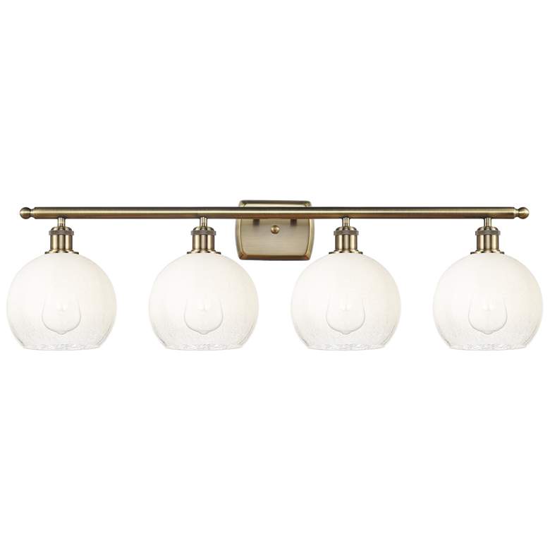 Image 1 Brookhaven Globe 11"H 4-Light Antique Brass Vanity Light w/ Opal Shade