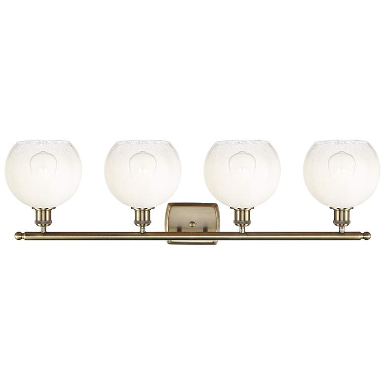Image 2 Brookhaven Globe 11"H 4-Light Antique Brass Vanity Light w/ Opal Shade more views