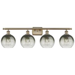 Brookhaven Globe 11"H 4-Light Antique Brass Vanity Light w/ Slate Shade