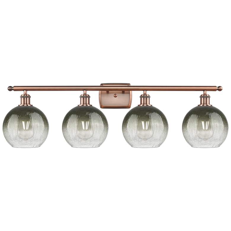 Image 1 Brookhaven Globe 11"H 4-Light Antique Copper Vanity Light w/ Slate Shade