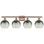 Brookhaven Globe 11"H 4-Light Antique Copper Vanity Light w/ Slate Shade