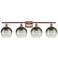 Brookhaven Globe 11"H 4-Light Antique Copper Vanity Light w/ Slate Shade