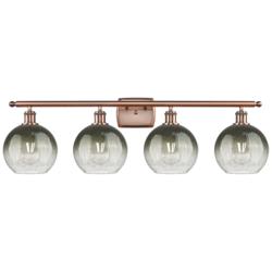 Brookhaven Globe 11"H 4-Light Antique Copper Vanity Light w/ Slate Shade