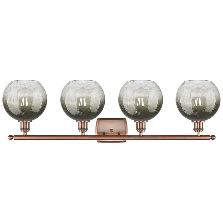 Image 2 Brookhaven Globe 11"H 4-Light Antique Copper Vanity Light w/ Slate Shade more views