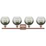 Brookhaven Globe 11"H 4-Light Antique Copper Vanity Light w/ Slate Shade