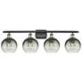 Brookhaven Globe 11"H 4-Light Black Brass Bath Vanity Light w/ Slate Shade
