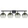 Brookhaven Globe 11"H 4-Light Black Brass Bath Vanity Light w/ Slate Shade