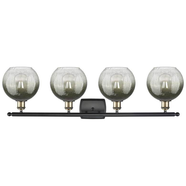 Image 2 Brookhaven Globe 11"H 4-Light Black Brass Bath Vanity Light w/ Slate Shade more views