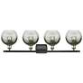 Brookhaven Globe 11"H 4-Light Black Brass Bath Vanity Light w/ Slate Shade