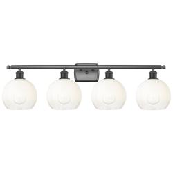 Brookhaven Globe 11"H 4-Light Bronze Bath Vanity Light w/ Opal Shade