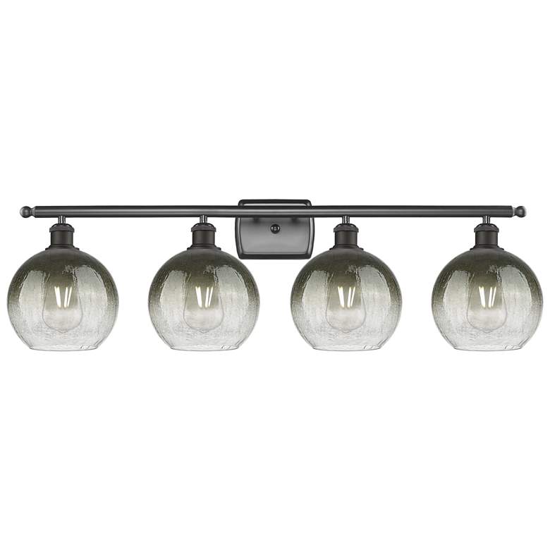 Image 1 Brookhaven Globe 11"H 4-Light Bronze Bath Vanity Light w/ Slate Shade