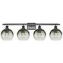 1_Brookhaven Globe 11"H 4-Light Bronze Bath Vanity Light w/ Slate Shade