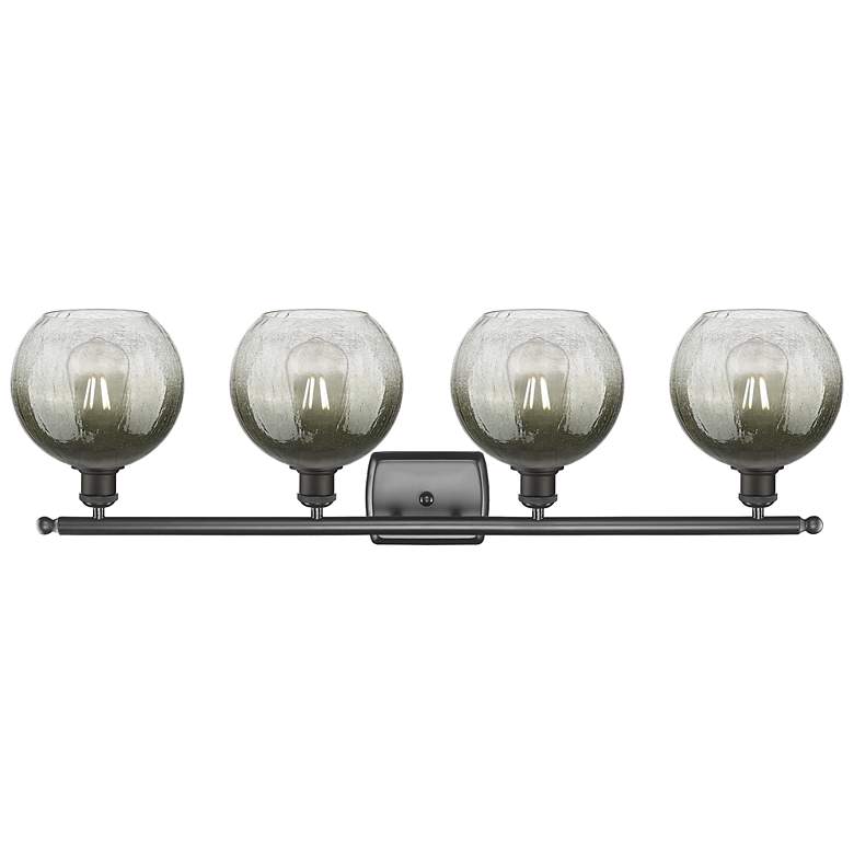 Image 2 Brookhaven Globe 11"H 4-Light Bronze Bath Vanity Light w/ Slate Shade more views