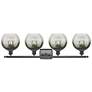 2_Brookhaven Globe 11"H 4-Light Bronze Bath Vanity Light w/ Slate Shade more views