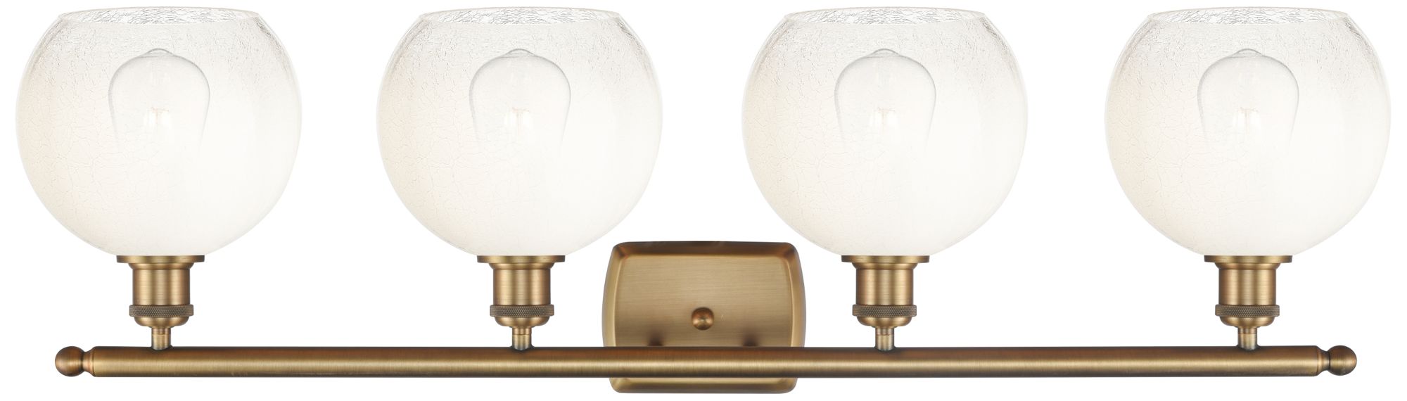 Image 2 Brookhaven Globe 11"H 4-Light Brushed Brass Vanity Light w/ Opal Shade more views